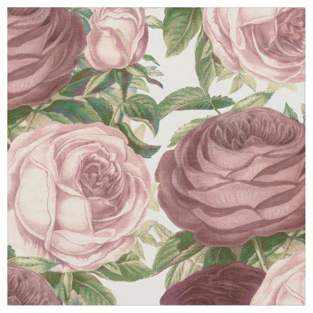 Rosen-Blumen Burgunders Vintagen Land Chic rosa Stoff (Nahaufnahme)