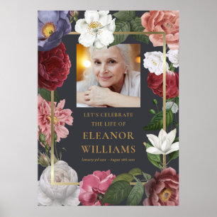 Rosen-Blumen-Foto-Feier-des-Lebens-Schild Poster
