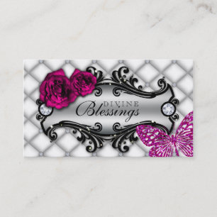 Rosen-Blumen-Mode-Schmuck-Schmetterlings-Glitzer Visitenkarte