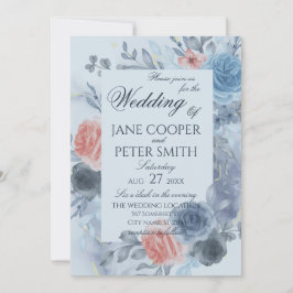 Rosen Blumenarrangement Hochzeitseinladung Einladung