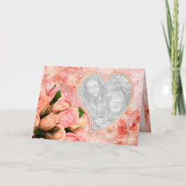 Rosen-Blumenblatt-Herz - Innere-Vers - Schablone Karte