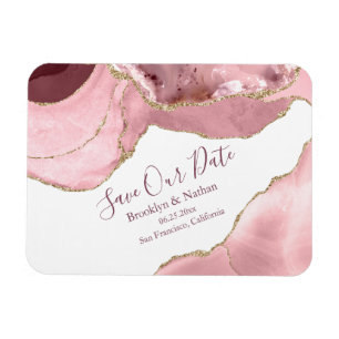 Rosen Blush Agate Save the Date Magnet