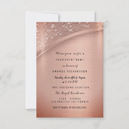 Rosen Blush Glitzer Spark Geburtstagsparty Einladung