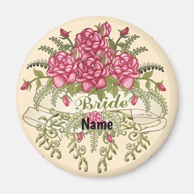 Rosen Braut Hochzeit Magnet (Vorne)