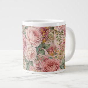 Rosen Charme Rustikal Staubrose Salbei Grün Gold Jumbo-Tasse