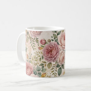 Rosen Charme Rustikal Staubrose Salbei Grün Gold Kaffeetasse