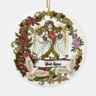 Rosen Christlicher Engel Schmuck Keramik Ornament