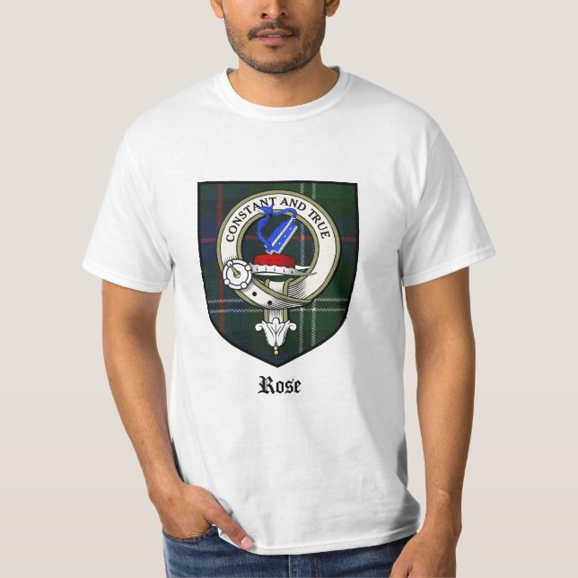 Rosen-Clan-Wappen-AbzeichenTartan T-Shirt (Vorderseite)