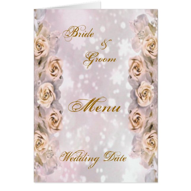 Rosen, die Menü-Duschen-Karte Wedding sind (Vorne)