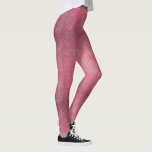 Rosen drucken Leggings in Hot Pink