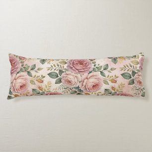 Rosen Dusty Rose Eleganter Charme Sagegrün Gold Seitenschläferkissen