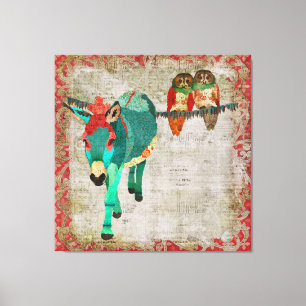 Rosen-Eulen-Kunst-Leinwand Moseses karminrote Leinwanddruck