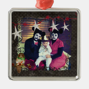 Rosen-Eulen-Starry NachtFoto-Verzierung Silbernes Ornament