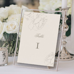 Rosen Faux-Prägung Ecru formelle elegante Hochzeit Tischnummer