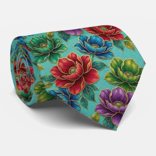 Rosen Faux-Seide   Juwel-Ton + Gold Gentleman's Krawatte