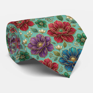 Rosen Faux-Seide Juwel-Ton + Gold Gentleman's Krawatte