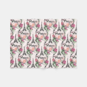 Rosen-Fleece-Decke Paris Vintage rosa Fleecedecke