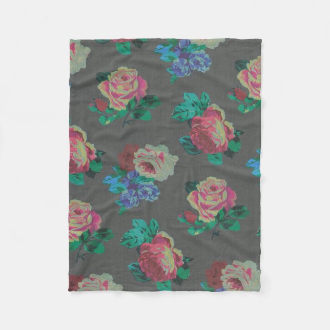 Rosen-Fleecedecke der bunten Blume dekorative Fleecedecke (Vorderseite)