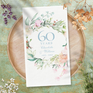 Rosen Florale Girlande 60. 75. Hochzeitstag Serviette