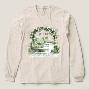 Rosen Floraler Bogen Romantische Bank Garten Traum Tri-Blend Shirt