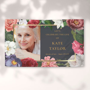Rosen Florales Funeral Erinnerungsfoto-Service-Ban Banner