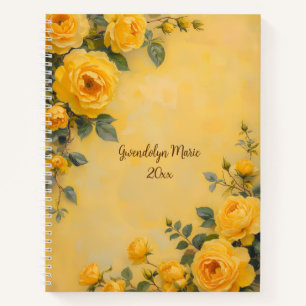 Rosen Florales Spiralgebundenes Tagebuch Botanisch