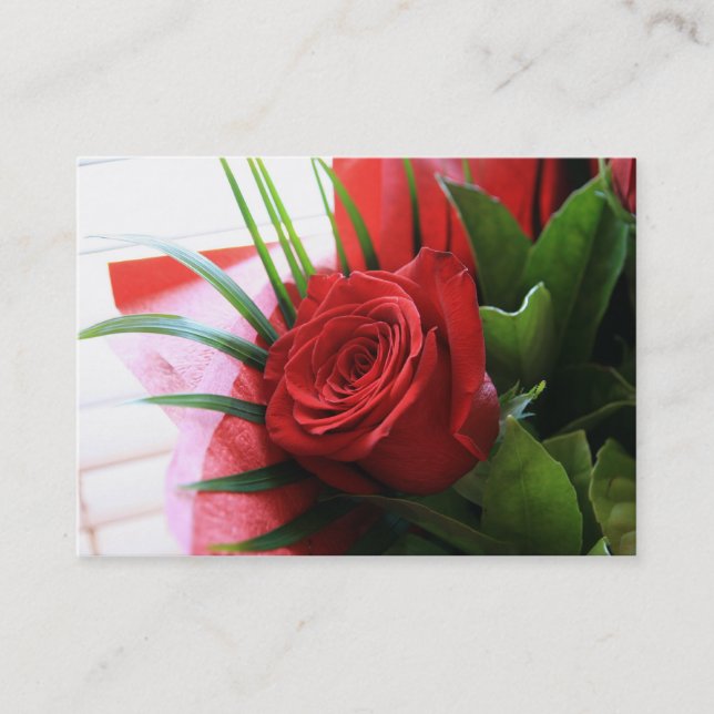 Rosen-Floristen-Geschenk-Zertifikat Rabattkarte (Vorderseite)