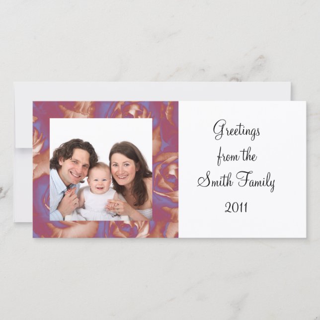 Rosen-Foto Feiertagskarte (Vorderseite)