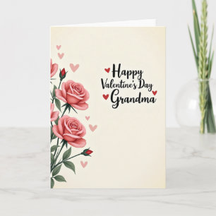 Rosen für Oma zum Valentinstag-Grußkarte Karte