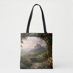 Rosen-Garten-Bogen-Schloss-Tragetasche