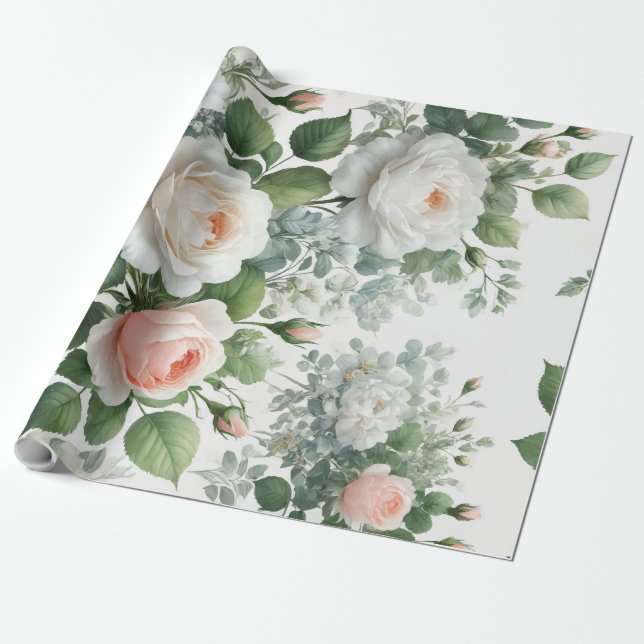 Rosen Geschenkpapier (Ungerollt)