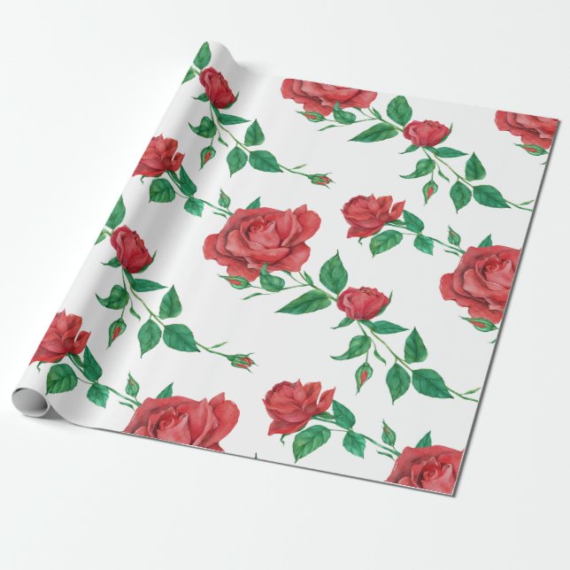 Rosen Geschenkpapier (Ungerollt)