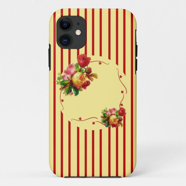 Rosen gestreift Case-Mate iPhone hülle (Rückseite)