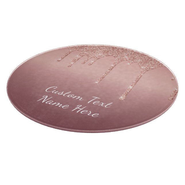 Rosen Gold Blush Glitzer Cutting Board Custom Text Schneidebrett (Ecke)