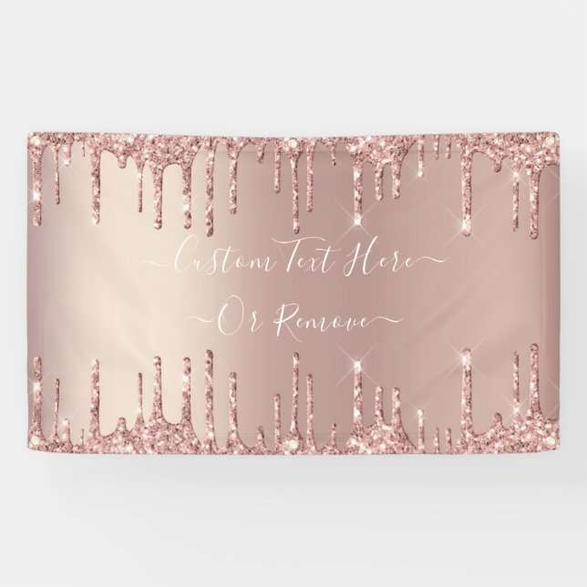 Rosen Gold Blush Glitzer Funkelnd Banner Benutzerd (Horizontal)