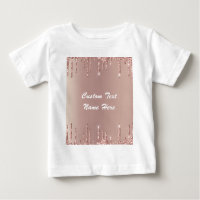 Rosen Gold Blush Glitzer Tropfen Text Baby T - Shi