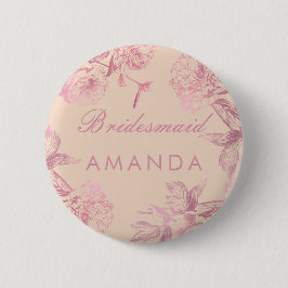 Rosen Gold Blush Pink Blumenzwiebelüberschrift Nam Button