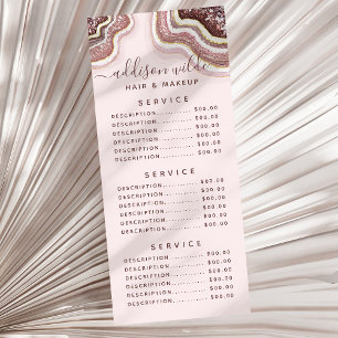 Rosen Gold Blush Pink Glitzer Agate Geode Werbekarte