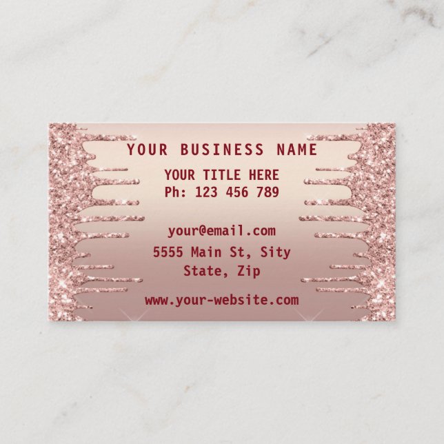 Rosen Gold Business Card Informationen zu Ihren Lo Visitenkarte (Vorderseite)