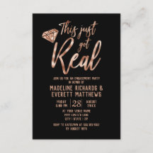 Rosen Gold Diese gerade Got echte Engagement-Party