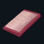 Rosen Gold Glitzer Benutzerdefinierter Letter Name Tri-fold Geldbeutel<br><div class="desc">Wallets mit Monogram Name Text Rose Gold Blush Glitzer Sparkle Personalisiert Geburtstag - Geburtstag oder Hochzeitsgeschenk / Beißig - Fügen Sie Ihren Brief / Name - Text oder Entfernen - Make Your Special Wallet Gift - Neu vergrössern und verschieben oder entfernen und hinzufügen / Elemente mit Anpassungstool. Design von MIGNED....</div>