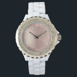 Rosen Gold Glitzer Funkelnd benutzerdefinierte Tex Armbanduhr<br><div class="desc">Personalisierte Uhren mit Rose Gold Blush Glitzer sparkle Tropfen Custom Text Pink Moderne Uhr - Hinzufügen von Ihrem einzigartigen Text / Name oder Entfernen Text - Make your Special Gift - Neu formatieren und verschieben oder entfernen und hinzufügen / Elemente mit Anpassungs-Tool. Wählen Sie Schriftart / Größe / Farbe! Design...</div>