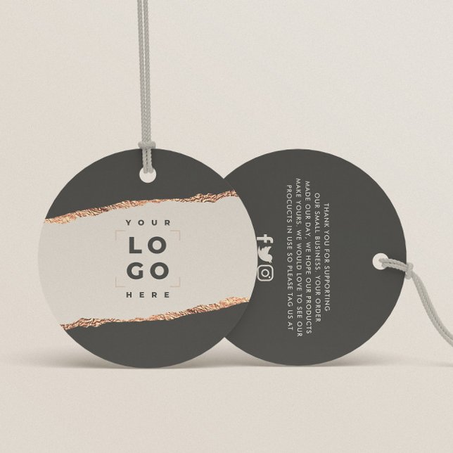 Rosen gold Glitzer Schwarz Modernes, elegantes Bud Geschenkanhänger (Von Creator hochgeladen)