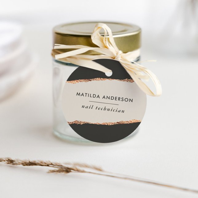 Rosen gold Glitzer Schwarz Modernes, elegantes Bud Geschenkanhänger (Von Creator hochgeladen)