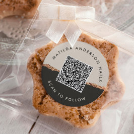 Rosen gold Glitzer Schwarz Modernes, elegantes Bud Runder Aufkleber