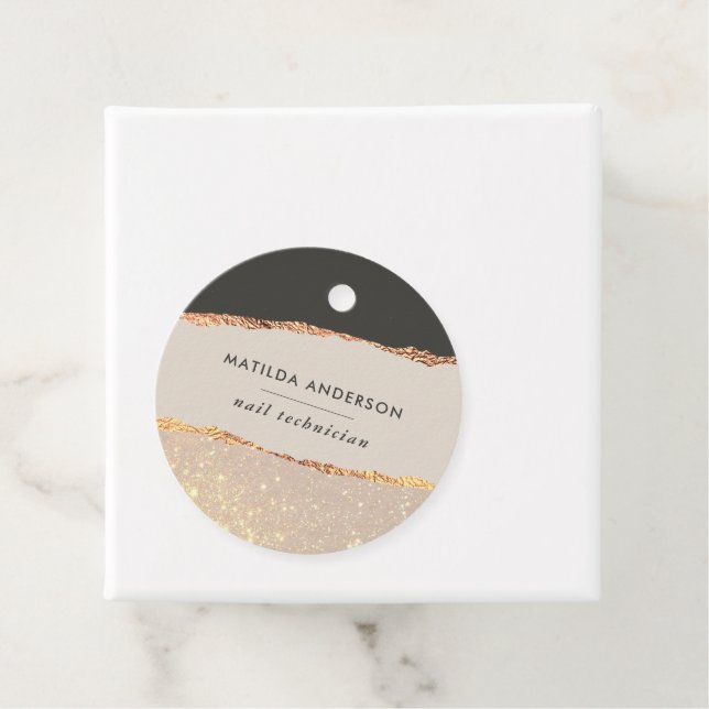 Rosen gold Glitzer Schwarz Rosa modernes, elegante Geschenkanhänger (Beispiel)