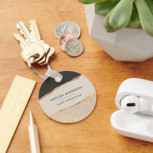 Rosen gold Glitzer Schwarz Rosa modernes, elegante Schlüsselanhänger