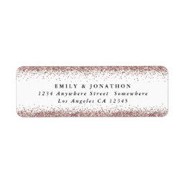 Rosen Gold Glitzer Script Weiße Rücksendeadresse