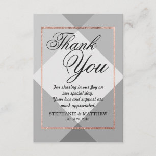 Rosen-Gold grauer Geo danken Ihnen Karten