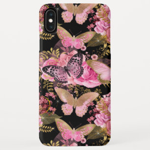 Rosen-Gold mit Blumen und Schmetterlings-Girly Case-Mate iPhone Hülle